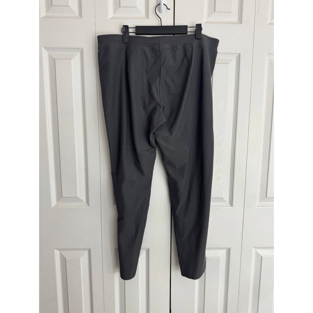 Eileen Fisher Crepe Slim-Fit Ankle Pant Women's Large Dark Gray Washable Stretch
